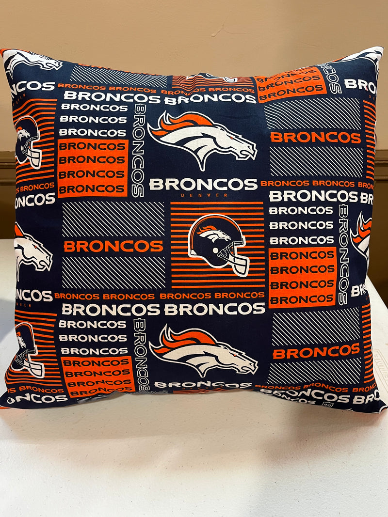 Broncos Squares  Cotton Pillow Cover